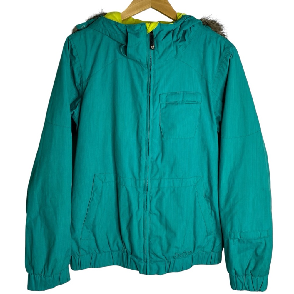 Burton Kids Jacket Dryride Juniors XL Teal Green Hooded Insulated Waterproof